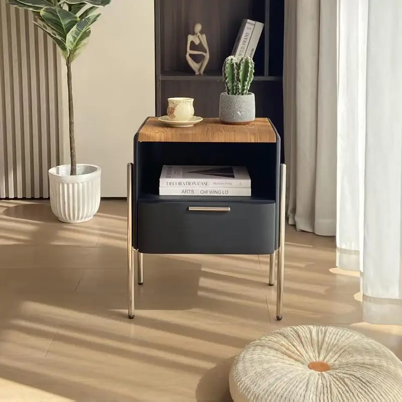 

Bedside Table Home Bedroom Creative High-end Bauhaus Style Stainless Steel Bedside Table Bedside Storage Cabinet