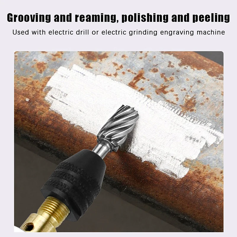 Rotary File Grinding Head Set: 6pcs High-Speed Steel Tool for DIY Carpentry and Wood Polishing