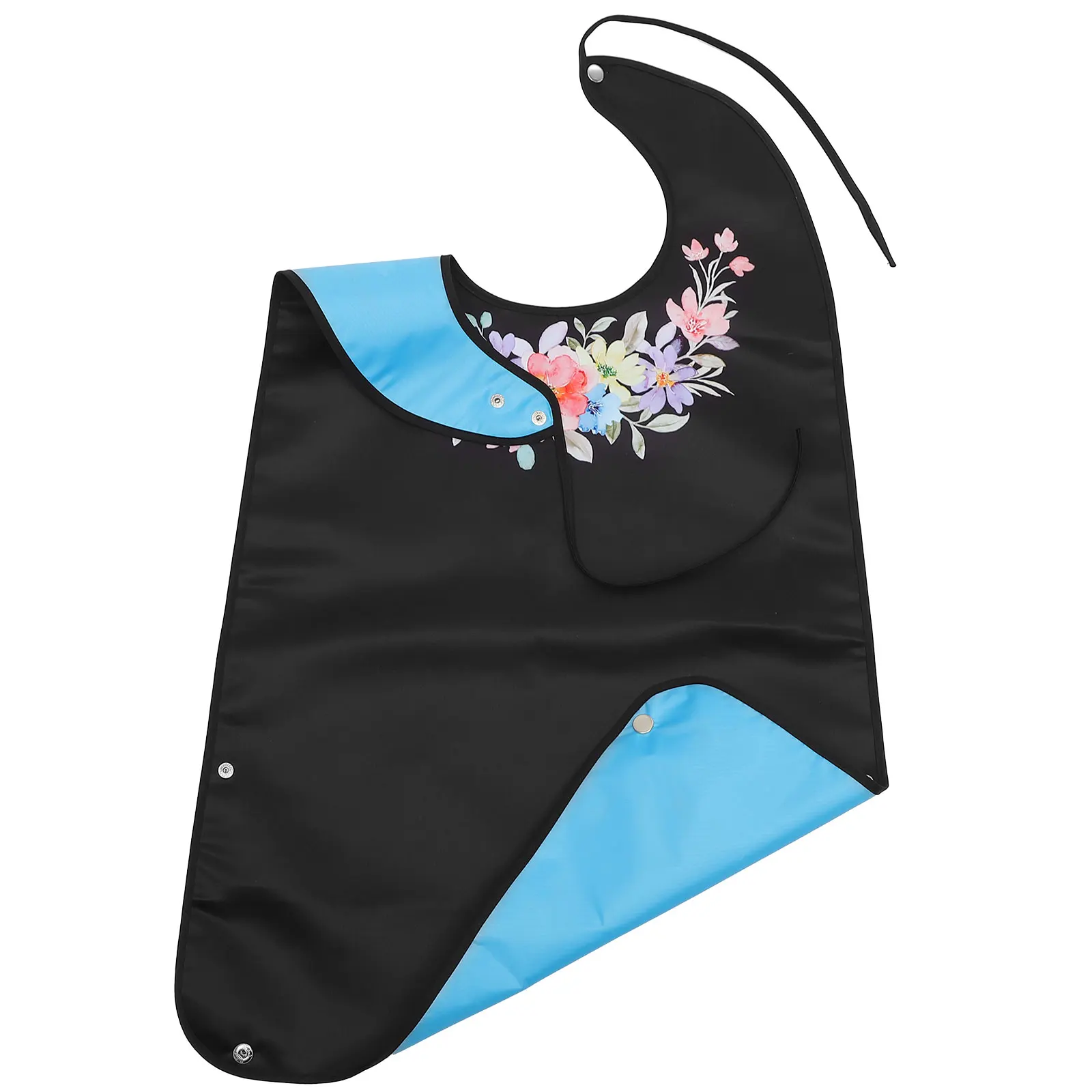 

Elderly Feeding Bibs Adults Polyester Oversized Stain Removal Eating Cloth Protector Washable Dining Aid Foldable Pocket Design