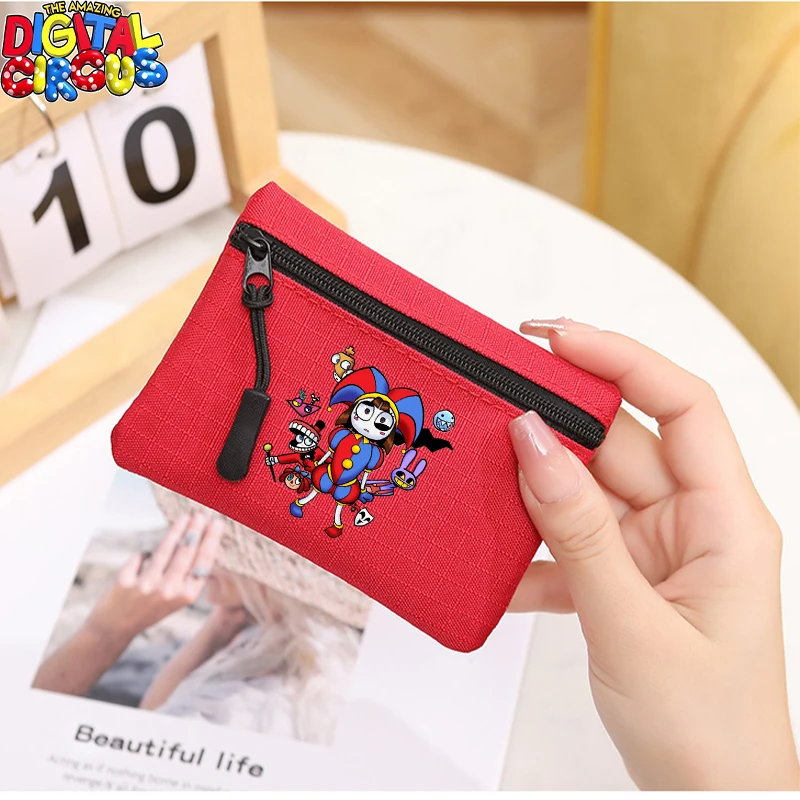 Porte-monnaie Cartoon The Amazing Digital Circus, pochette de rangement mignonne à fermeture éclair, pochette à monnaie, sac à clés en toile, portefeuille pour homme, mini porte-monnaie, cadeau
