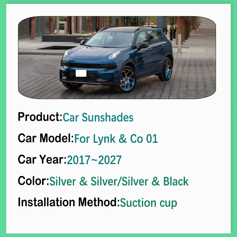 Car Coverage Sunshades For Lynk & Co 01 2017~2027 Anti- UV Pads Side Window Visor Sun Shade Windshield Curtains Auto Accessories
