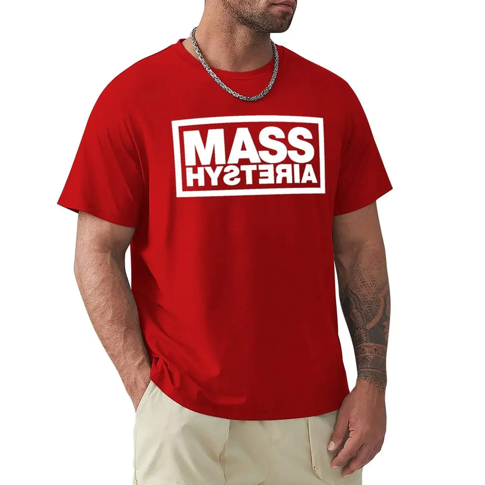 Mass Hysteria Band Rock French T-Shirt tees hippie clothes men workout Hot Sale Crewneck Round Neck Short Sleeve New Arrival