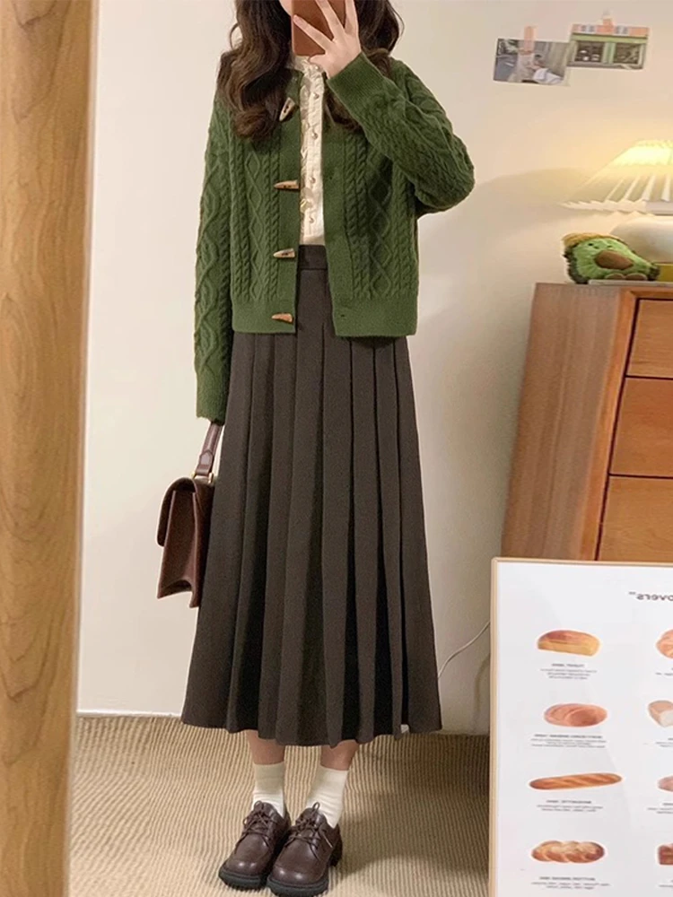 Luźny sweter-kardigan damski na jesień i zimę, modny, w stylu lazy, z wysokim poczuciem stylu, zapinany na guziki, koreański styl, regulowany...