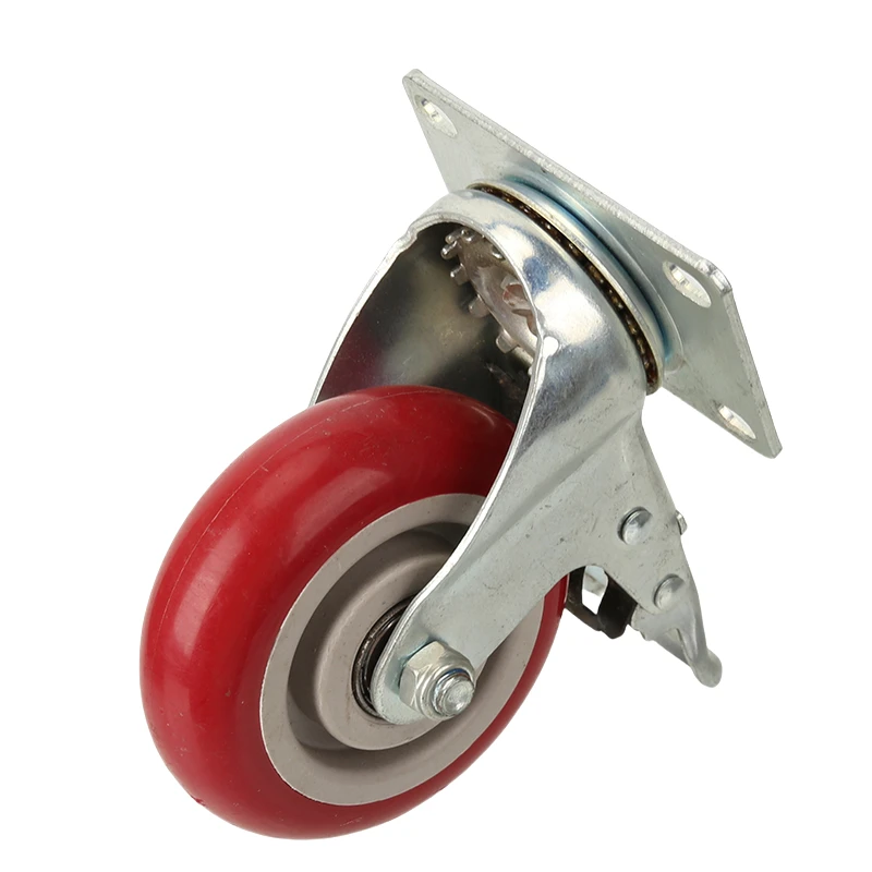 NEW 4 Inch Heavy-Duty Caster Wheels - 360° Swivel Silent Brake Ideal for Furniture Wear-Resistant for Platform Trolley