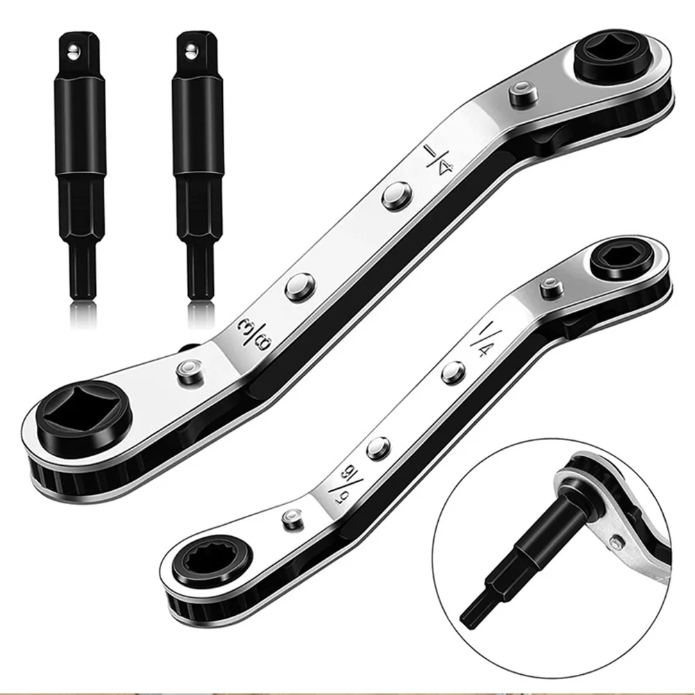 Imagem -03 - Conjunto Chave de Catraca Polegada Hexágono Bit Adaptador Manual Ferramenta ar Condicionado Válvula Refrigeração para Reparo Compatível Peças