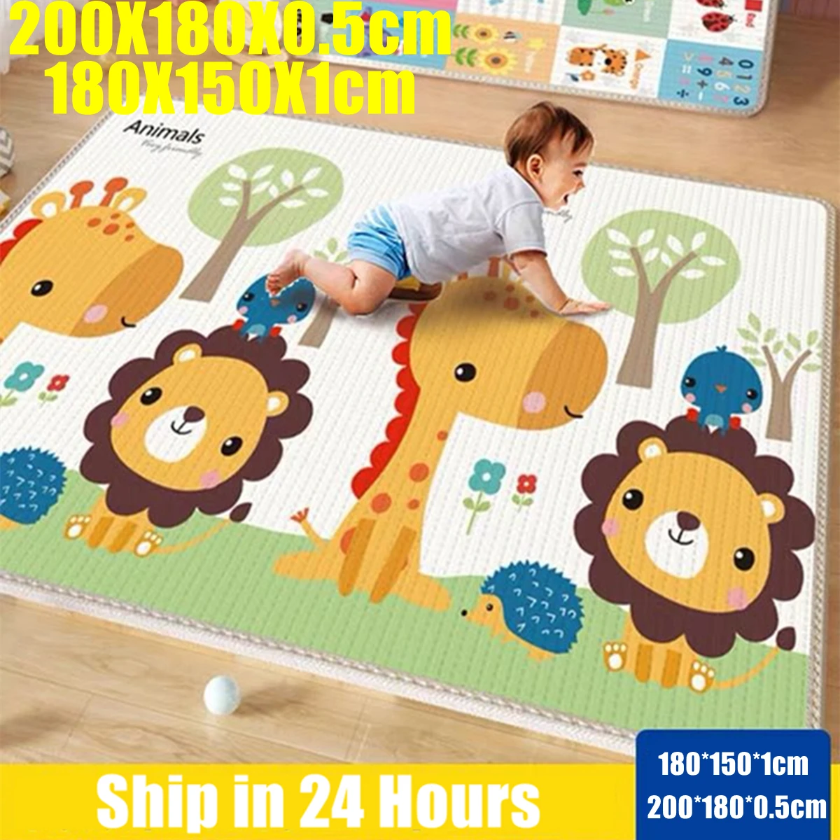 Non-toxic Thick 1CM EPE Baby Activity Gym Baby Crawling Play Mats Folding Mat Carpet Baby Game Mat for Children's Safety Mat Rug