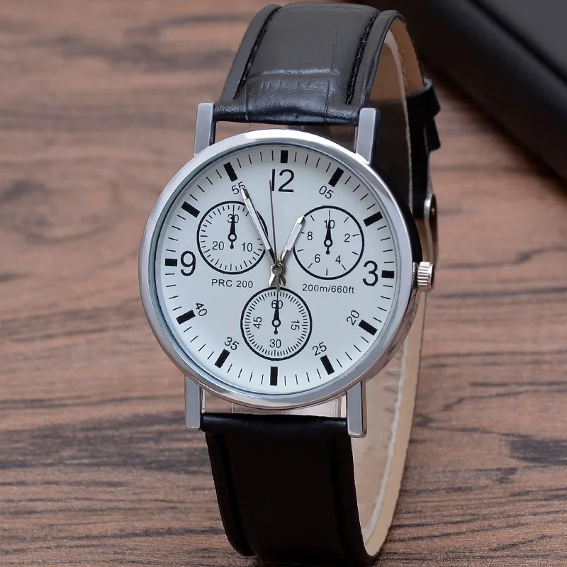 Men Quartz Watch Stylish Men's Chronograph Watches with Quartz Movement Leather Strap Gift for Boyfriend or Father for Men