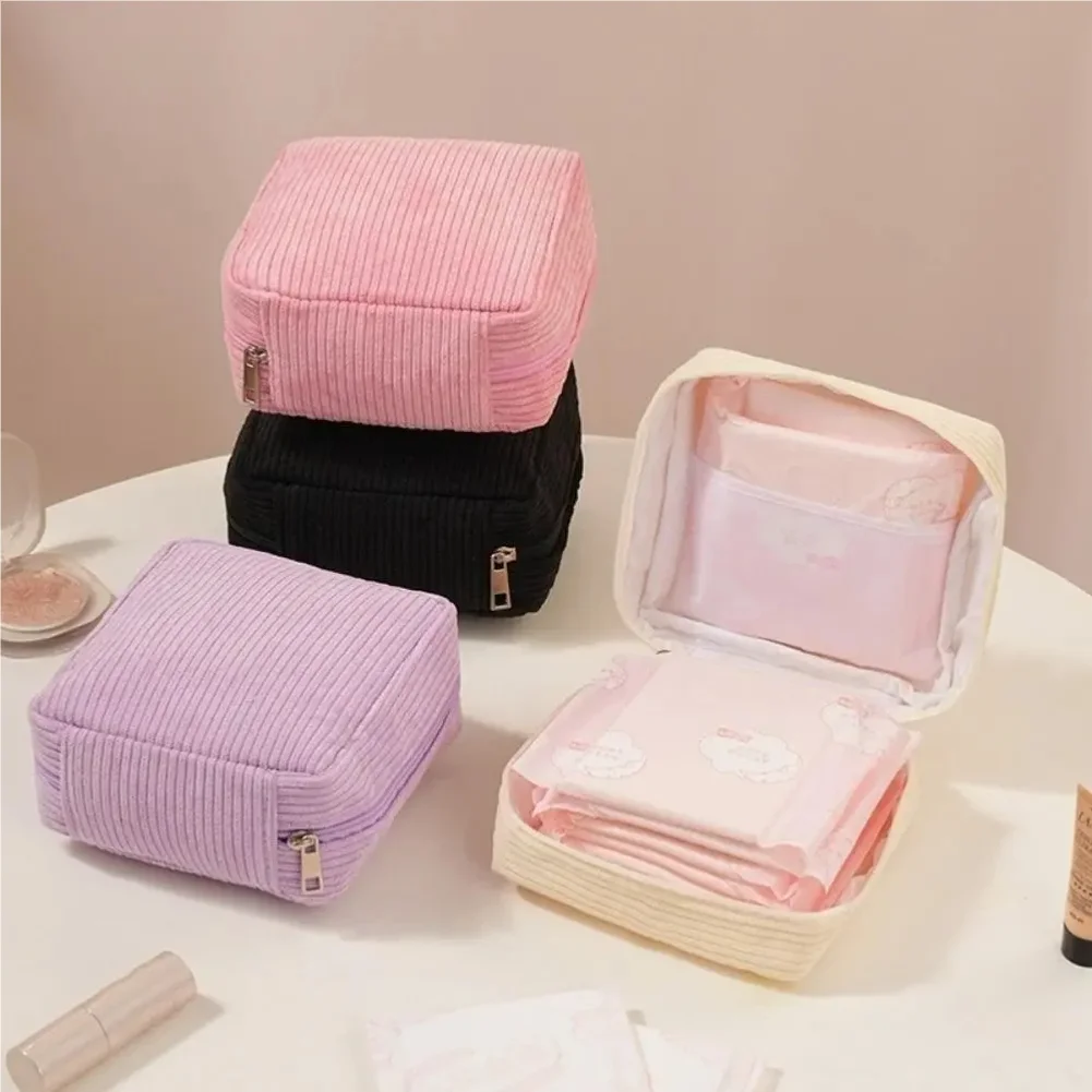Large Capacity Sanitary Pads Bag Cosmetics Lipstick Storage Bag Cosmetic Bag Multipurpose Mini Data Cables Organizer Travel
