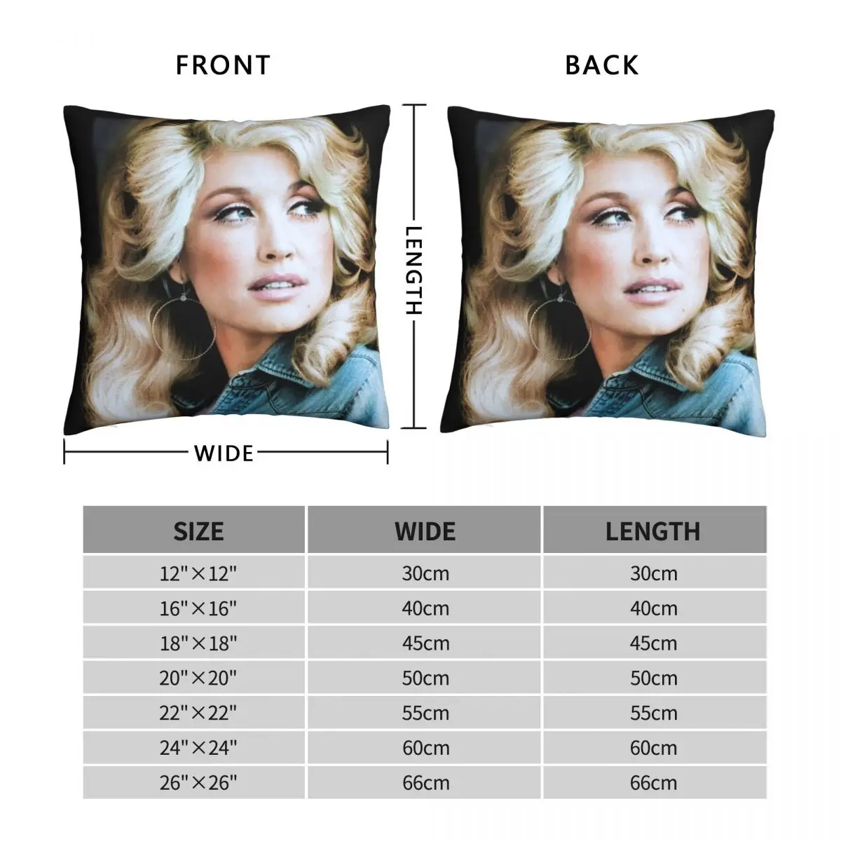 Dolly Parton At Young Square Pillowcase Polyester Linen Velvet Creative Zip Decor Throw Pillow Case Home Cushion Case