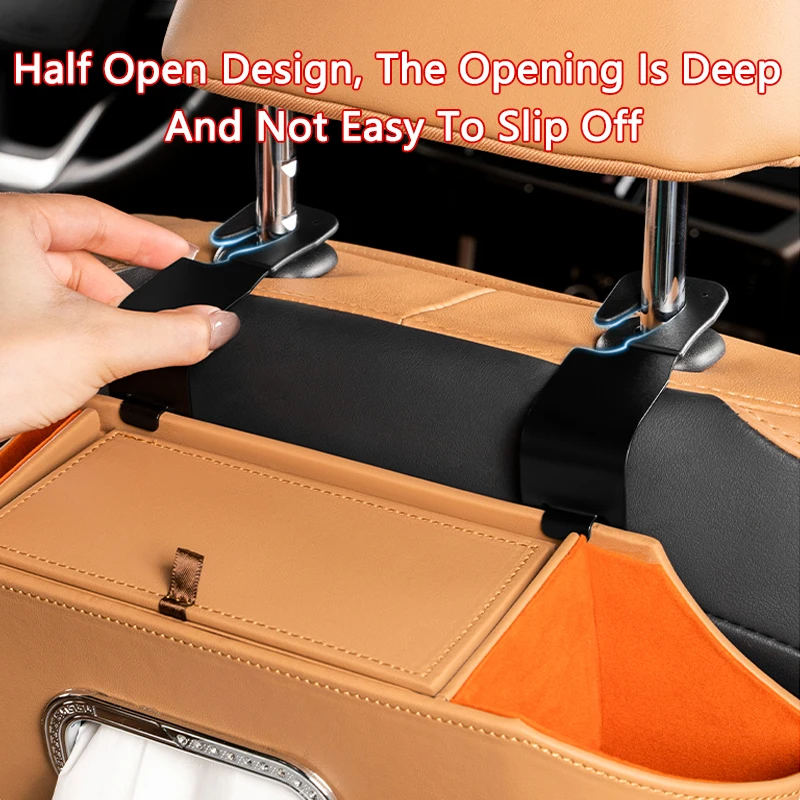 Car Seat Back Storage Box In-car Water Cup Holder Multi-functional Leather Seat Back Organizer Fits For Toyota RAV4 Camry Sienna