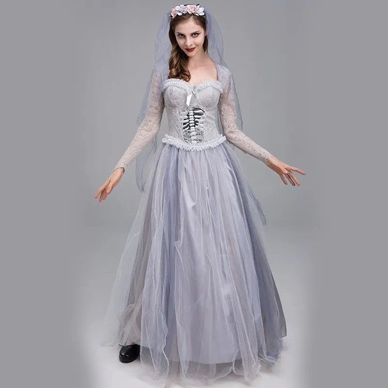 

Halloween Horror Ghost Bride Dress Women's Traditional Costume Stage Performance Spring Fashion Trend
