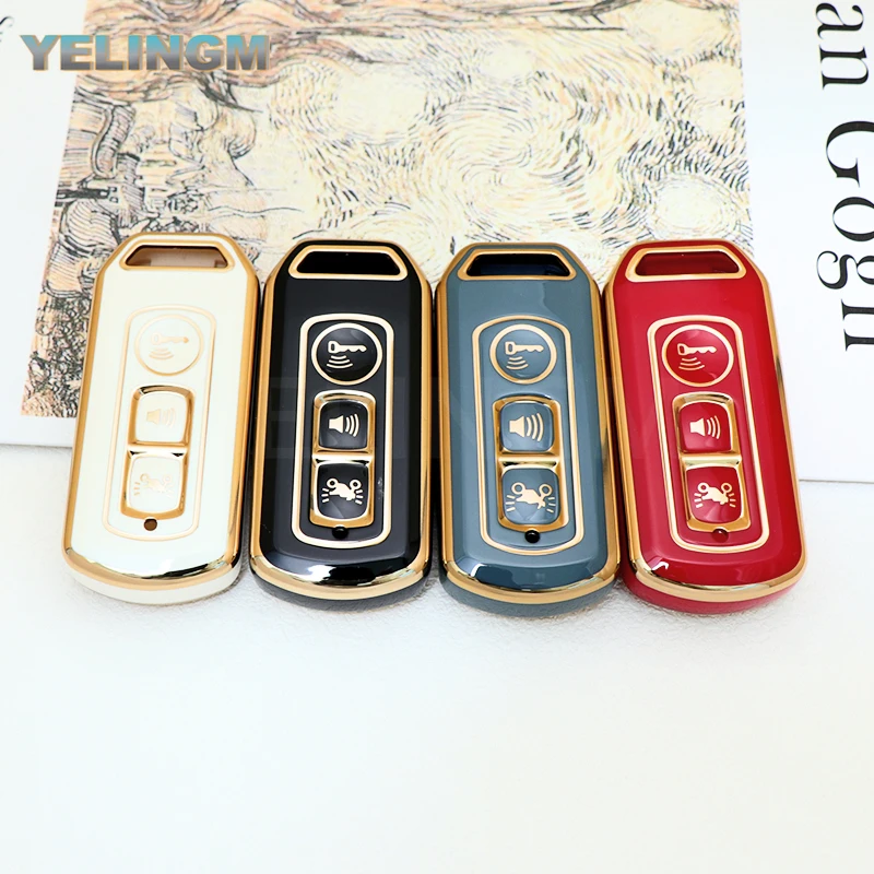 For Honda PCX Forza 300 Airblade 125 C125 Super Cub Scooter Vario 150 TPU 3 Buttons Car Key Case Smart Remote Control Fob Cover