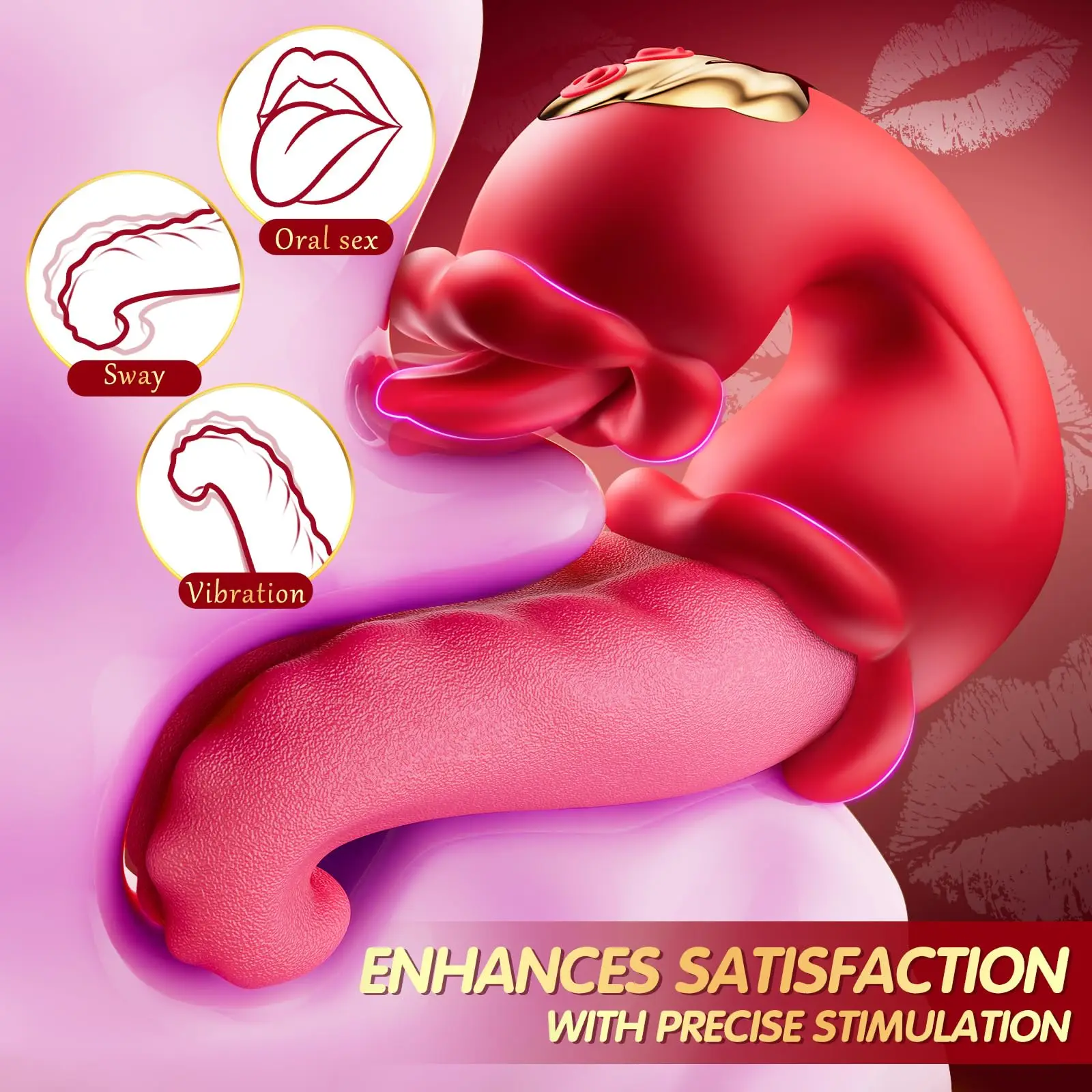 3 in 1 Vibrator ayunan lidah G Spot Stimulator klitoris wanita Masturbator Dildo Vibrator mainan seks dewasa untuk wanita pasangan