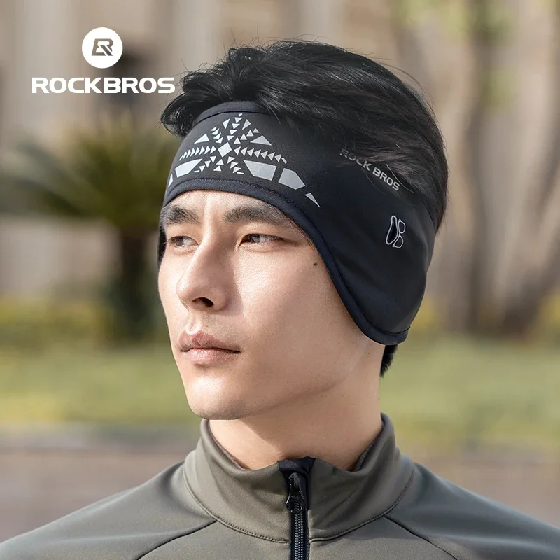 ROCKBROS Cycling Headband Ear Warmer Winter Bike Riding Windproof Double Layer Warm Earmuffs Bicycle Headwear Sport Sweatband