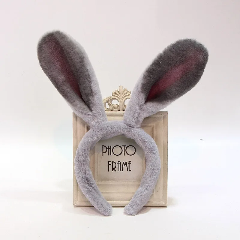 Disney Zootopia 2 Judy Rabbit Ear Hair Band Grey Long-Eared Cartoon Headband for Women Cute Cosplay Accessory