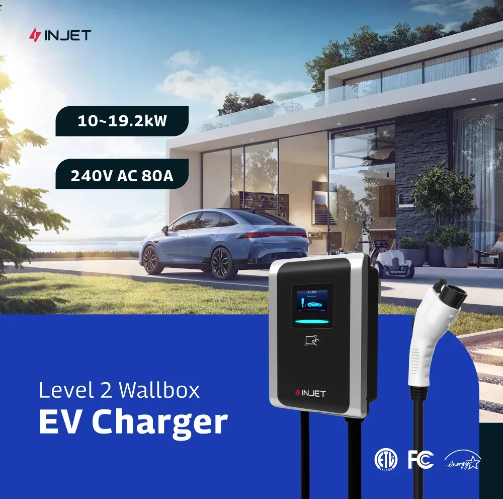 ETL Certified AC 40A 48A 65A 80A OCPP EVSE Commercial EV Charger IP65 Level 2 Ev Charging Wall EV Charger Station