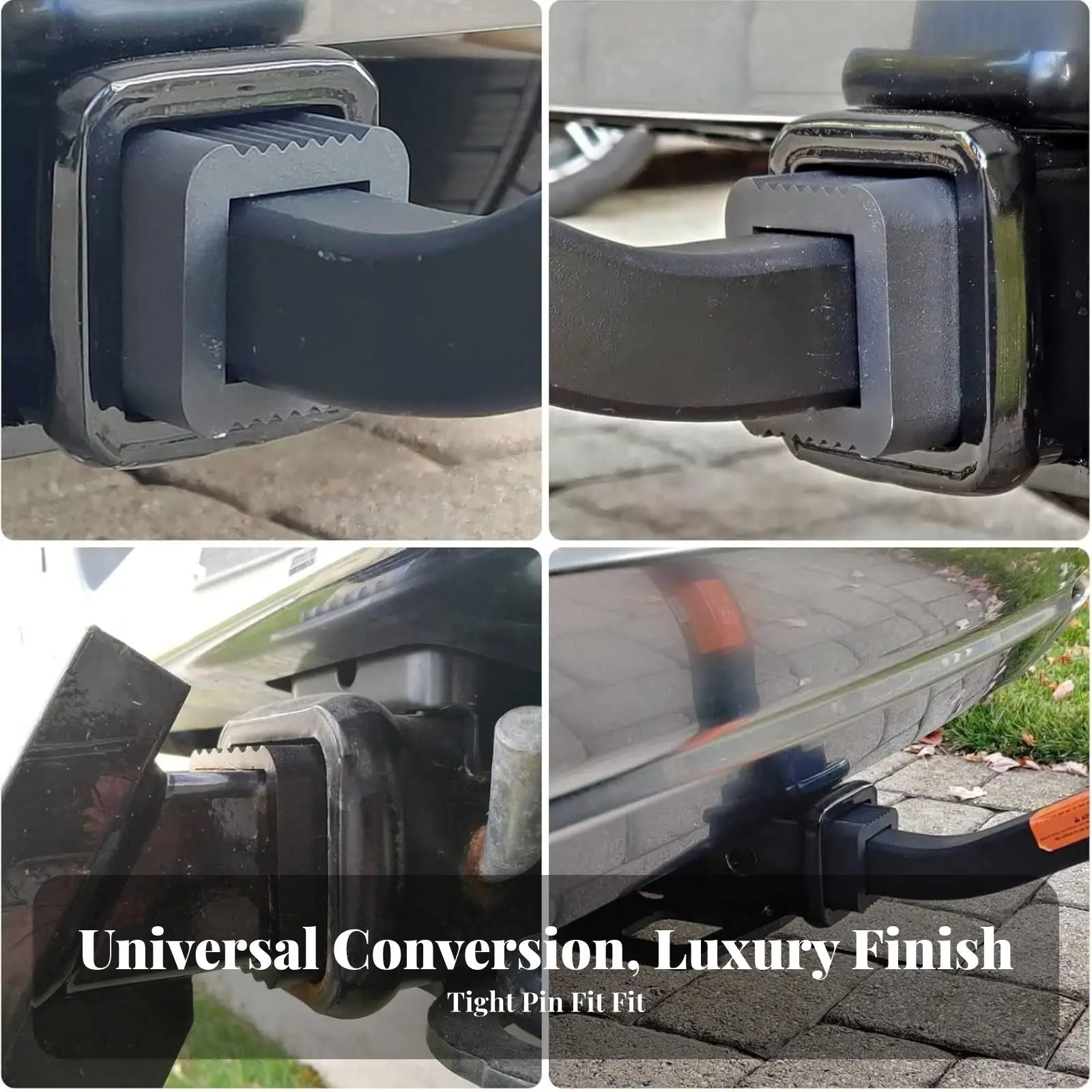 4 Inch Trailer Hitch Coupler Adapter Sleeve 2 to 1.25 Inch Die Cast Aluminum with Side Hole for Quick Lock Pin