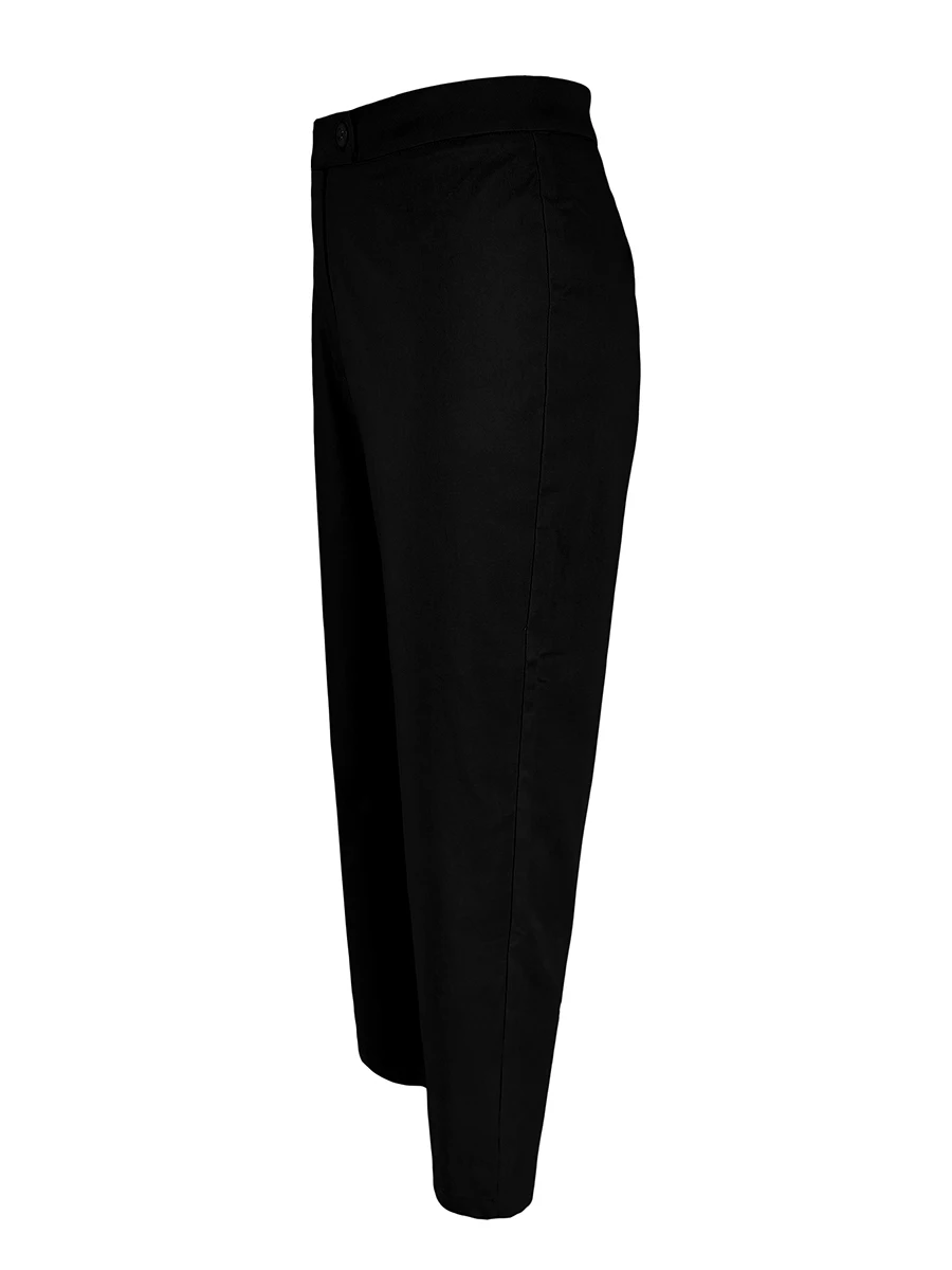 Elegante Damen High-Waist Slim-Fit Bleistifthose Business Büro Dame Dehnbare Cropped Hose Knöchellang Arbeitskleidung Schwarz – Detail 5