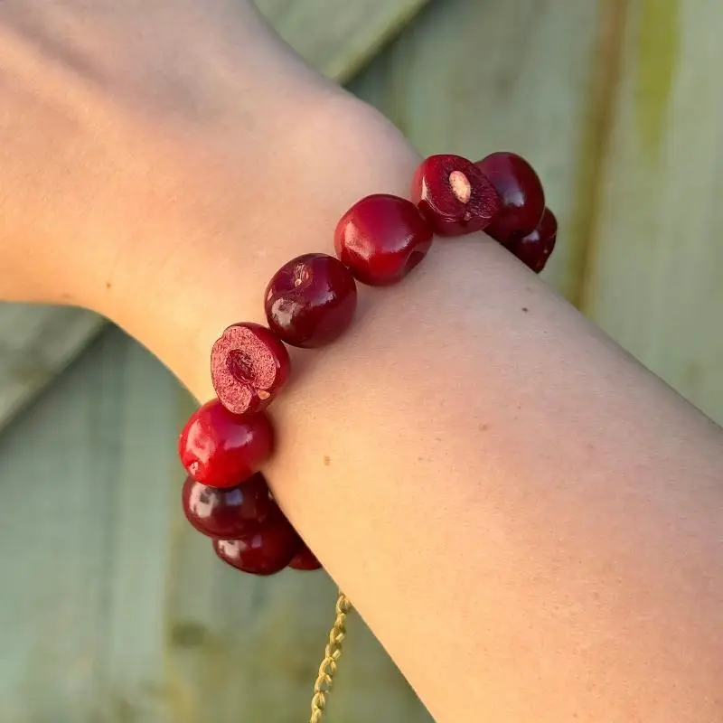 Realistisches 3D-Frucht-Perlenarmband, Leichte Harz-Handkette für Sommer-Pool-Partys, Modeschmuck für Damen – Detail 4
