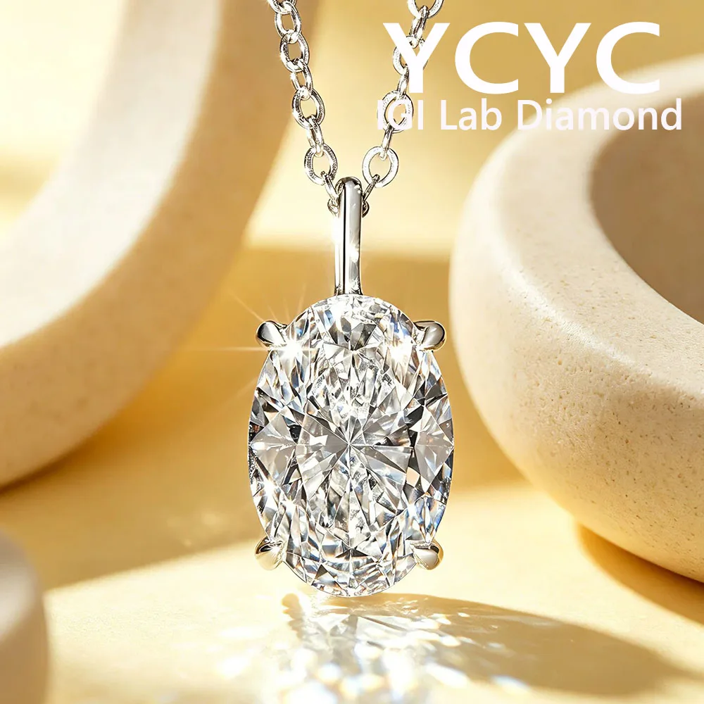 14k White Gold 3ct IGI CVD HPHT Lab Grown Diamond Pendant Necklace18inch in Solid Gold Wedding Necklace For Woman