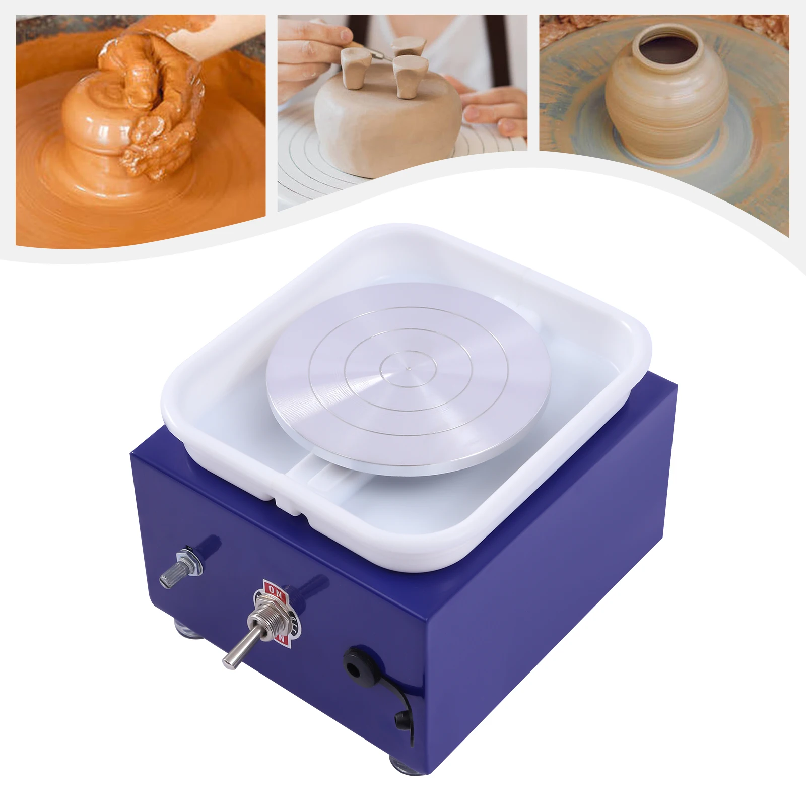Mini tour de potier électrique avec plateau rotatif, équipement de fabrication d'argile DIY pour l'enseignement de la céramique scolaire, atelier de poterie, boutique DIY et usage domestique