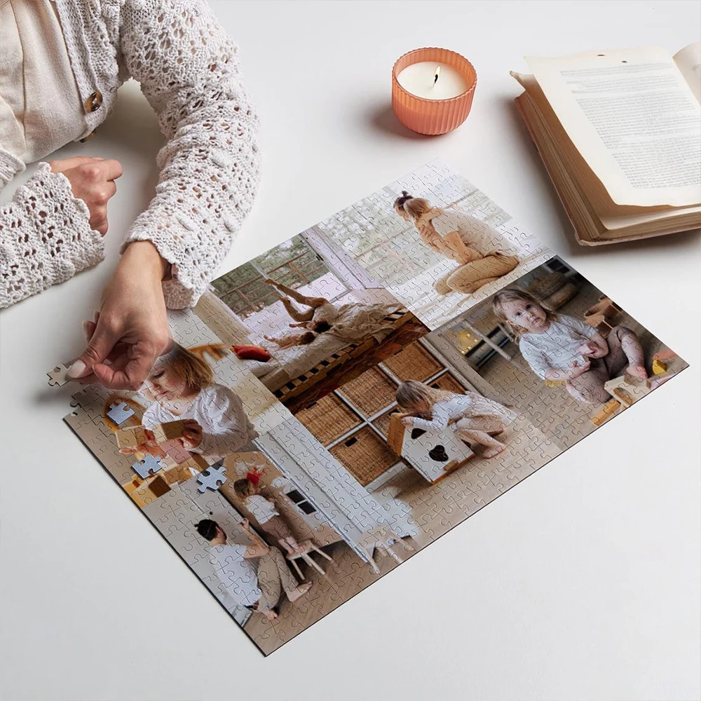 35/150/300/500/1000pcs Personalized Custom Photo Puzzle family Holiday Party Gift Custom DIY Personalised Photo Puzzles
