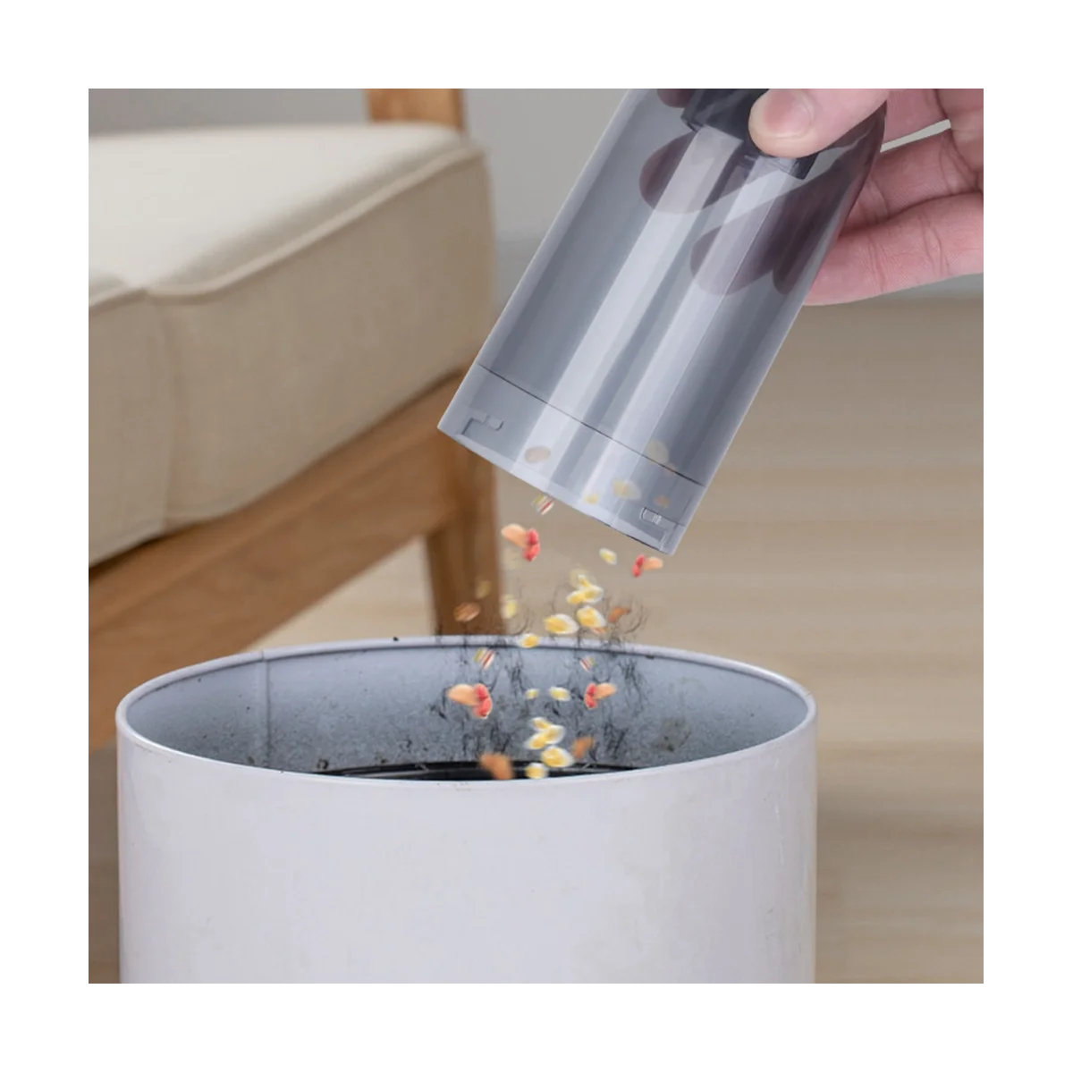 3-In-1 Car Vacuum Cleaner Auto Robot Wireless Powerful Cleaning Machine Car Accessories Home Appliance Strong White-Gray