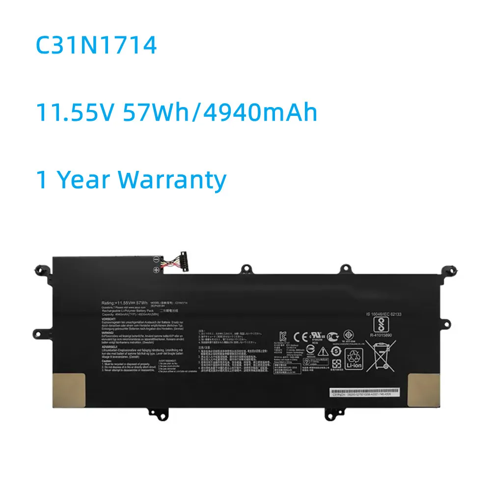 C31N1714 57WH Battery for ASUS ZenBook Flip 14 UX461UA UX461UN UX461FA UX461FN 2-in-1 UX461UA-E1072T E1022T E1091T C31PQCH