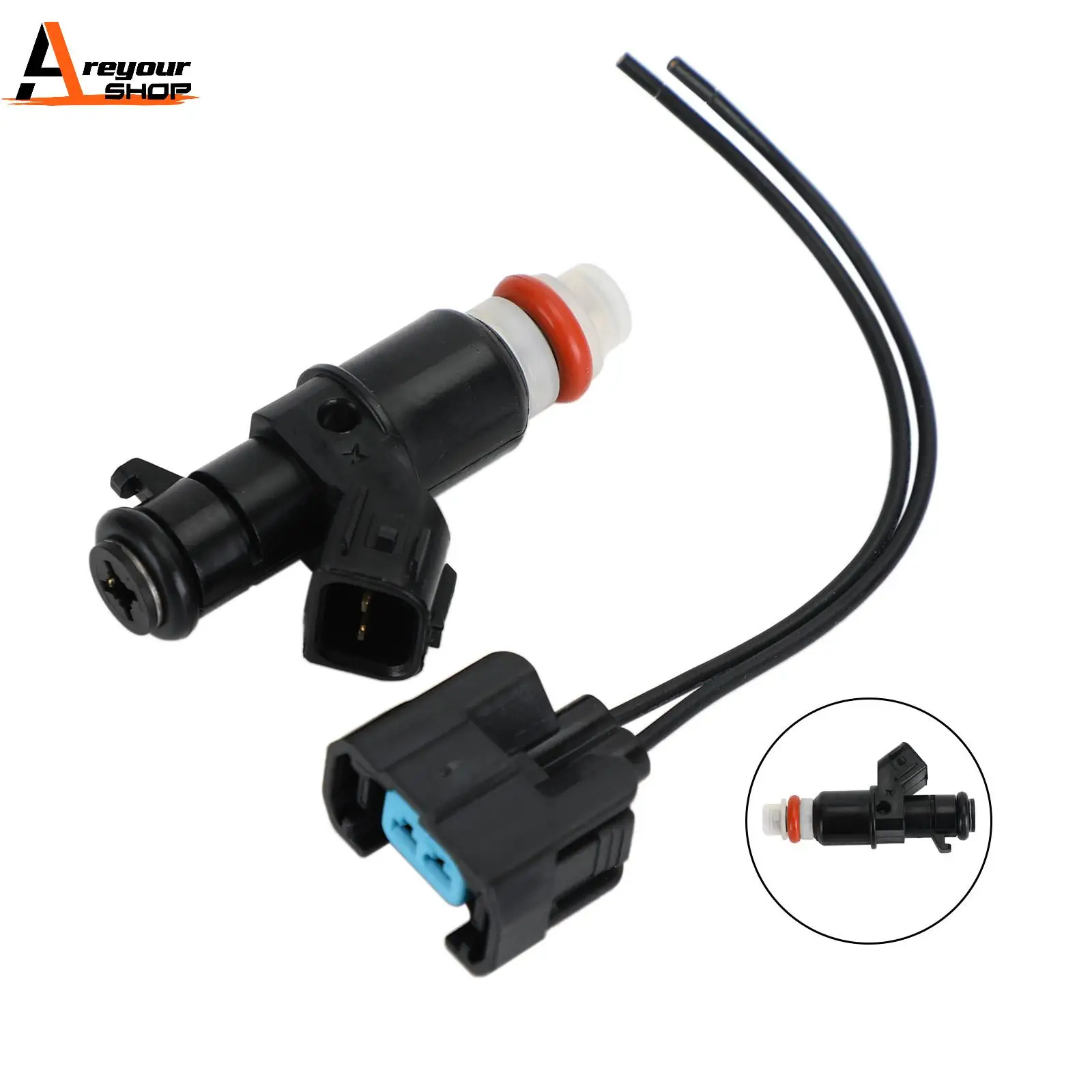 Areyourshop Fuel Injector for Suzuki Quadracer 450 LTR450 LT-R450 LTR450Z W/Plug 2006-2009 1047IJ108XG Motorcycle Parts