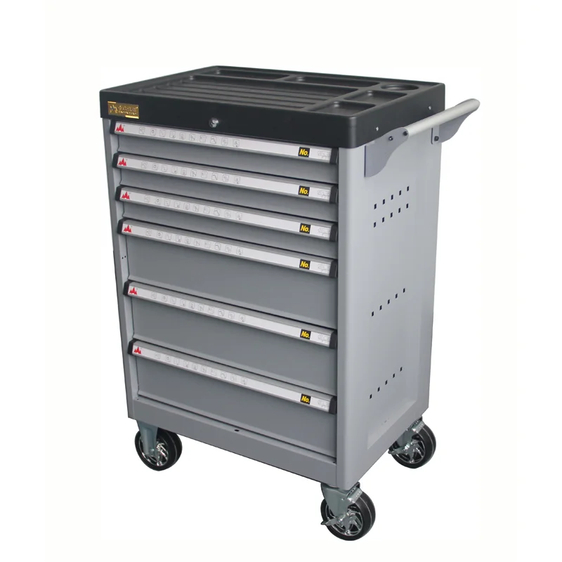 Js-6006 CE 6/7 Drawers Cold Rolled Steel Damping Slide Cabinet Cart Storage Tool Trolley 201 Pcs Tool Sets OEM 3-Year