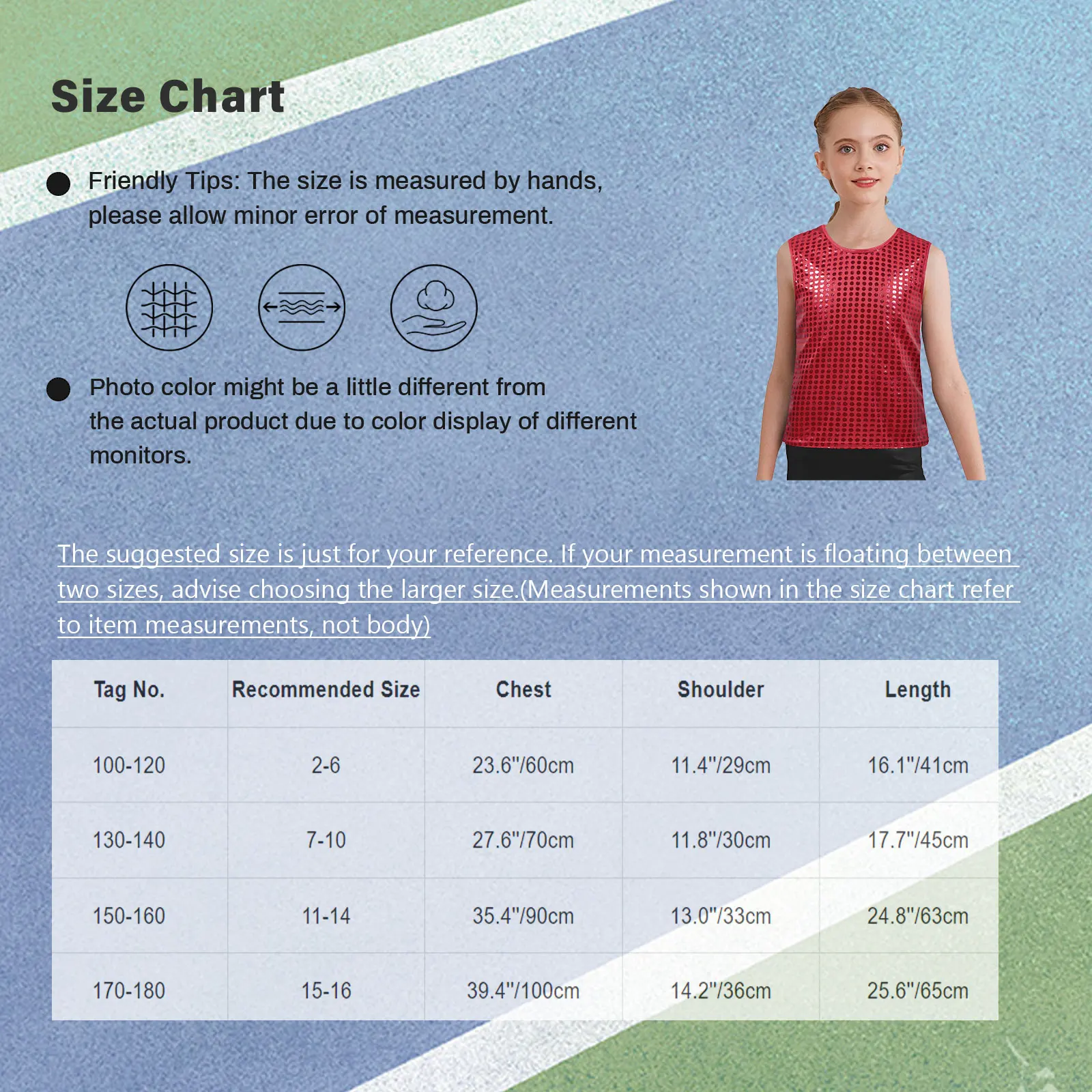 ガールズボーイズメタリックドットジャズダンスベストラウンドネックノースリーブタンクトップチアリーディングステージパフォーマンスコスチュームジャズダンスウェア