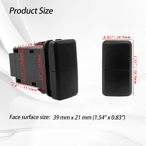 Imagen 2 del producto Interruptor de botones duales de 12V, luz antiniebla para coche, calentador de cámara trasera, ventilador, interruptor de empuje para Toyota FJ/Land Cruiser Prado 4Runner Tacoma