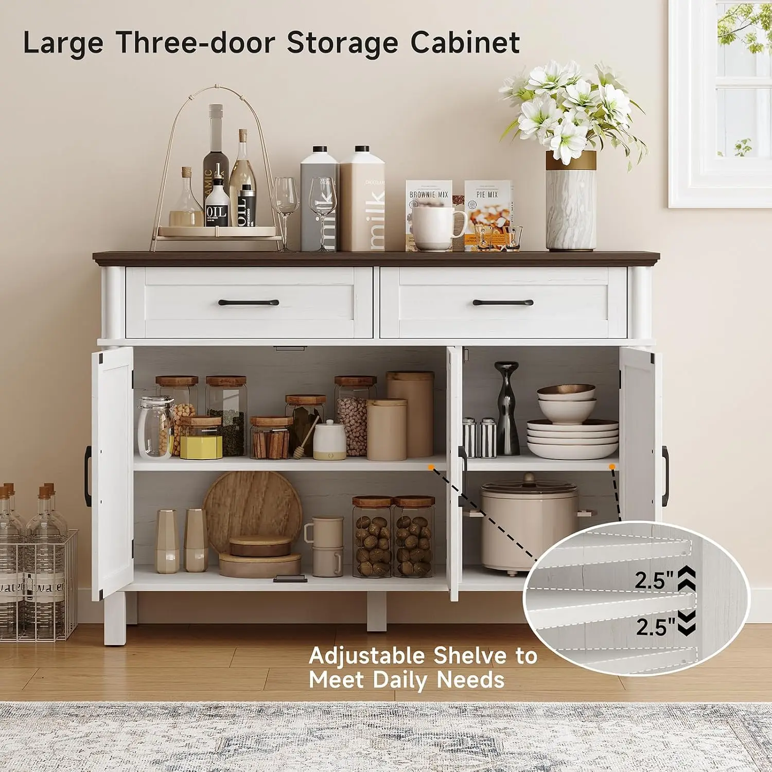 Farmhouse Buffet Storage Cabinet 5