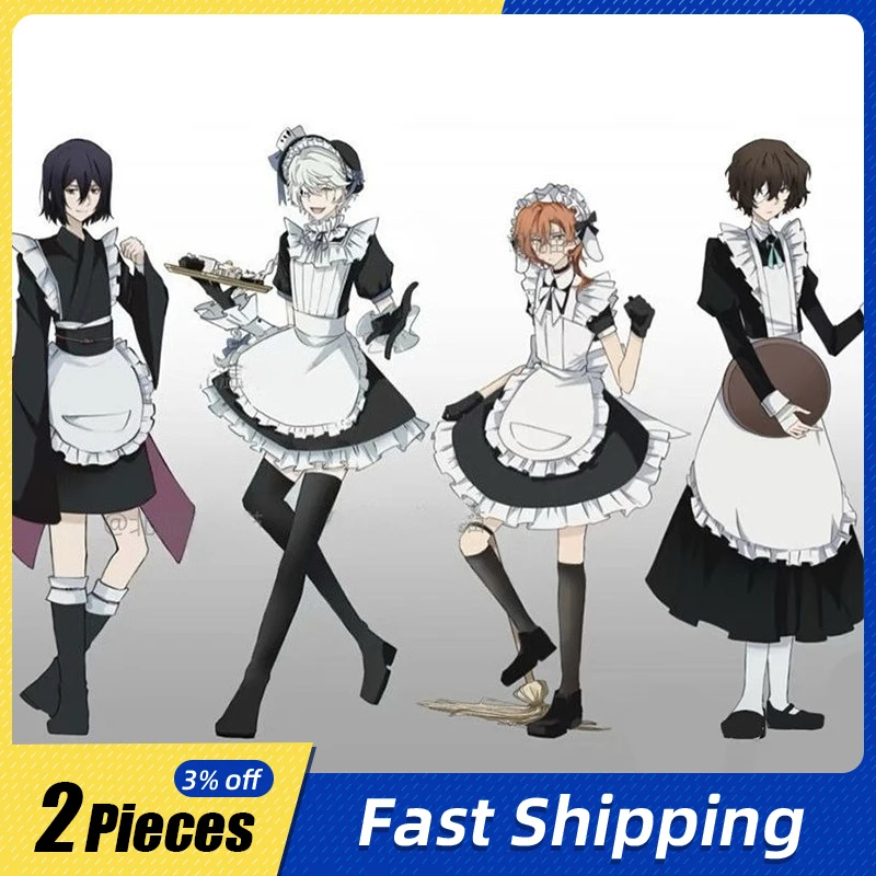

10cm/3.93in Bungo Stray Dogs Standing Plates Acrylic Maid Costume Anime Peripherals Collectible Desktop Collectible Gifts Crafts