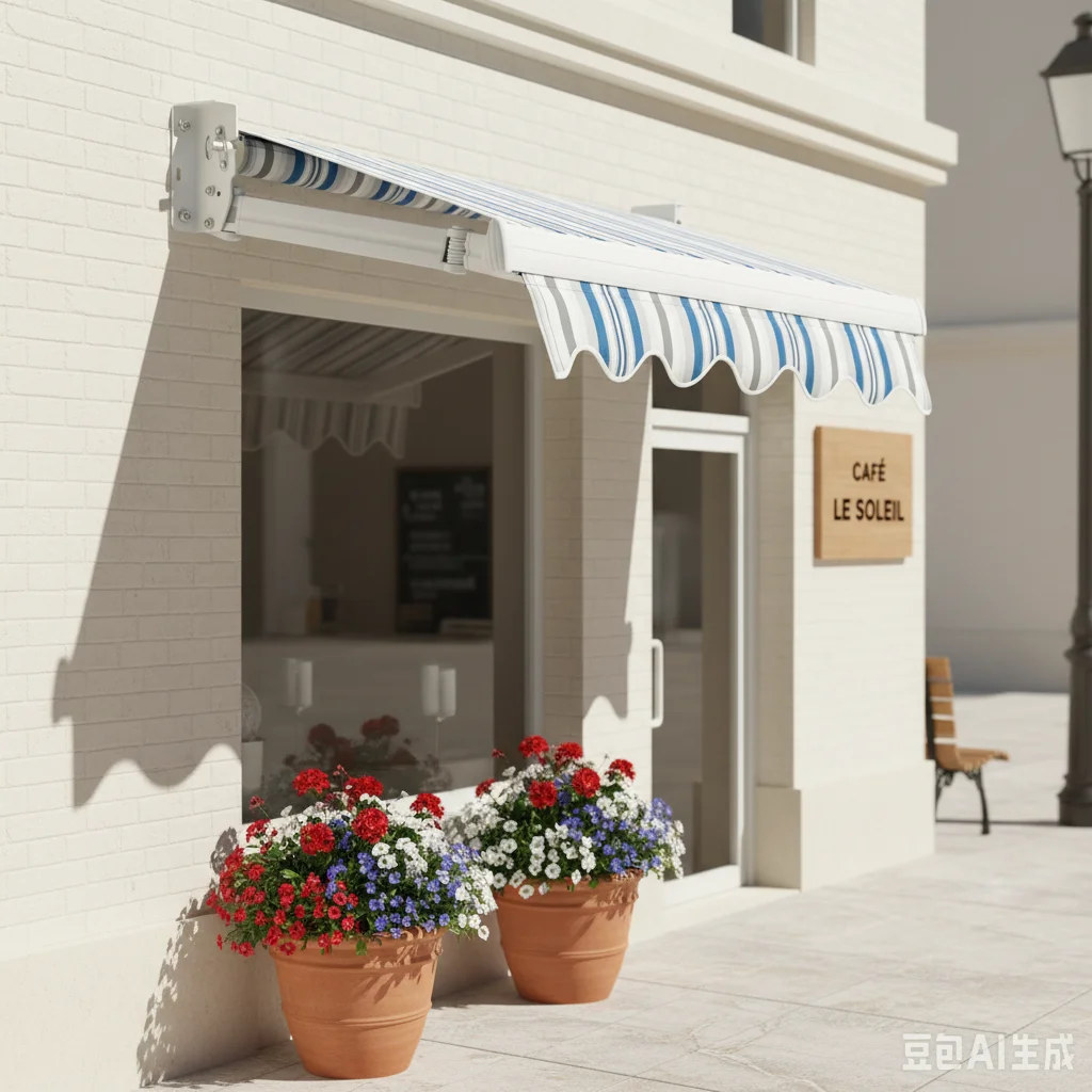 Commercial Grade Retractable Awning-Remote Control Operation 5.0M Projection Aluminum Alloy Frame PVC Coated Waterproof Design