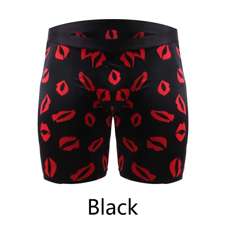 Men Boxer Shorts Underpants Underwear Black 2XL 3XL 4XL Fashion Lips Boxers Sports Casual Soft Smooth