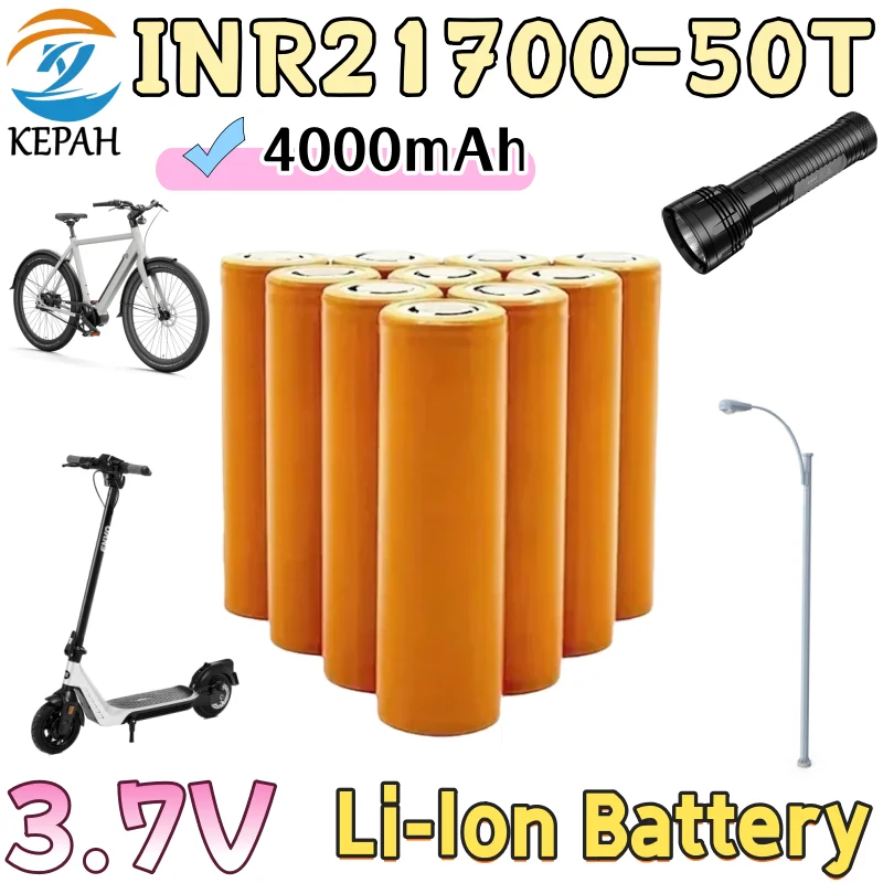 4000mAh INR21700-50T new Battery 21700 3.7V 4.0Ah High Discharge Super Large Capacity for Power Tools Flashlights Etc.