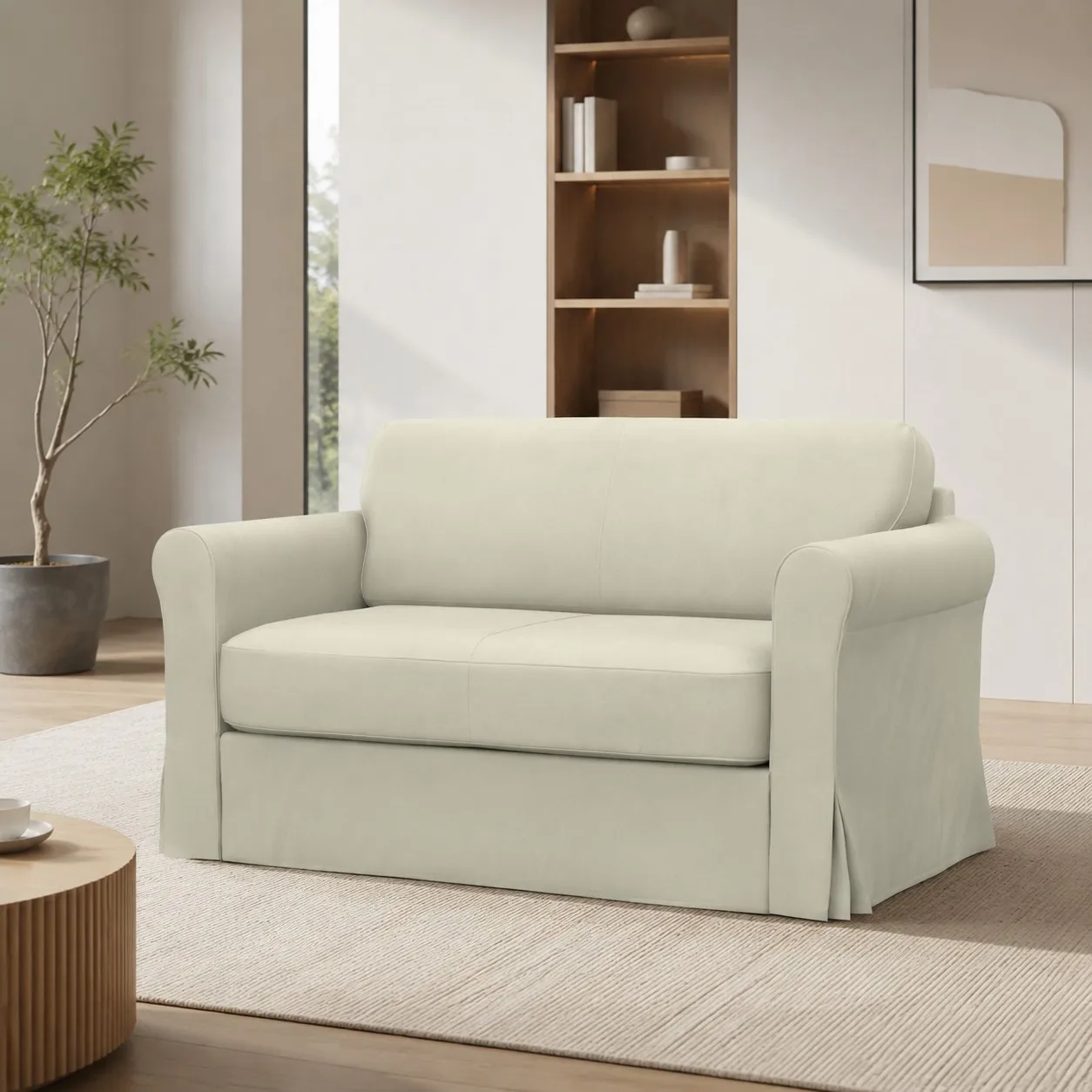 Replacement Compatible Cover for Hagalund Sofa-Bed, Fabric Eco Leather Light Beige