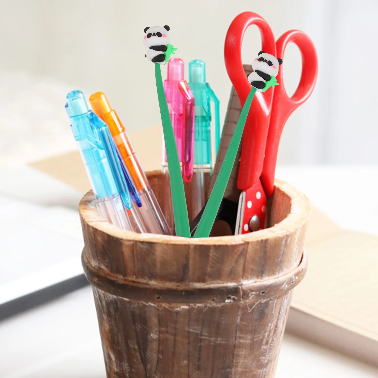 

4pcs Panda Gel Pens Cute Student Writing Accessories Comfortable Grip For School Office Home Use Multipurpose Stationery Gift