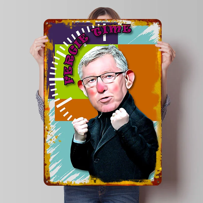 Alex Ferguson Fergie Time Gedrucktes Poster, personalisierte Retro-Wandkunst, Vintage-Metallblechschilder für die Dekoration von Zuhause, Schlafzimmer und Zimmer