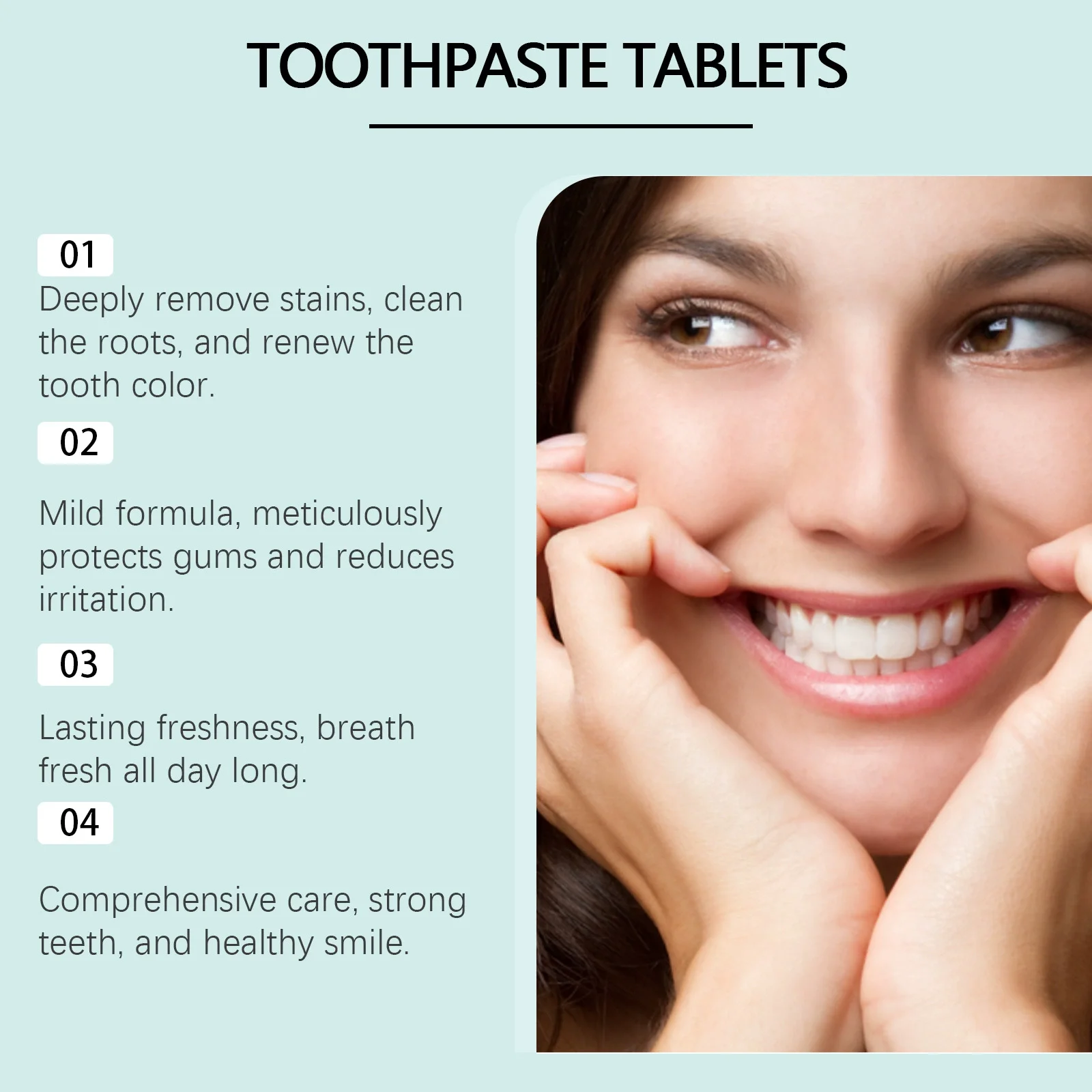 Mint Flavors Solid Toothpaste Tablet Breath Fresh Improve Smoke Bad Odor Reduce Yellowing Travel Teeth Brightening Toothpastes