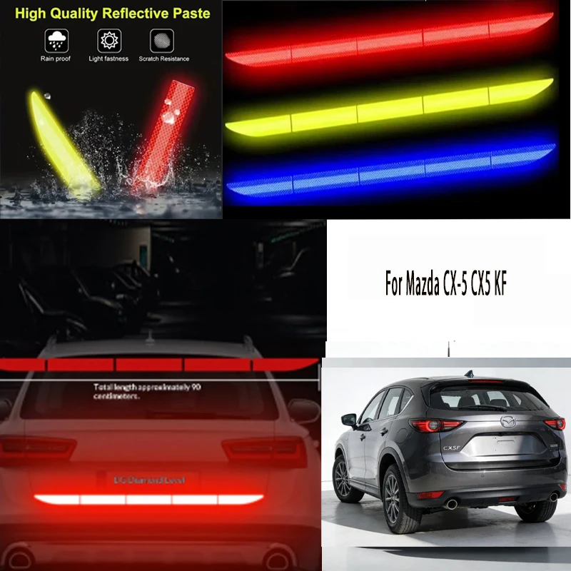 

For Mazda CX-5 CX5 KF 1pcs Reflective Warning Safety Tape-Car Trunk Anti-Collision