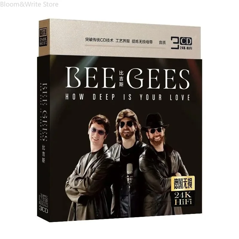 Clásico CD de Música de Bee Gees Barry Gibb, Álbum de Grandes Éxitos, How Deep Is Your Love, 3 Discos de Música, Reproductor Walkman, Bandas Sonoras para Coche, Caja