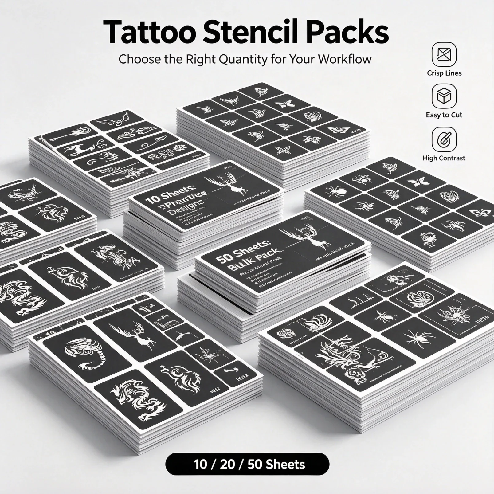 20/10/5/3 Sheets Tattoo Stencil Random Pattern Tattoo Sticker for Woman Girl Kids Drawing Template Tattoo Stencils Kit Randomly