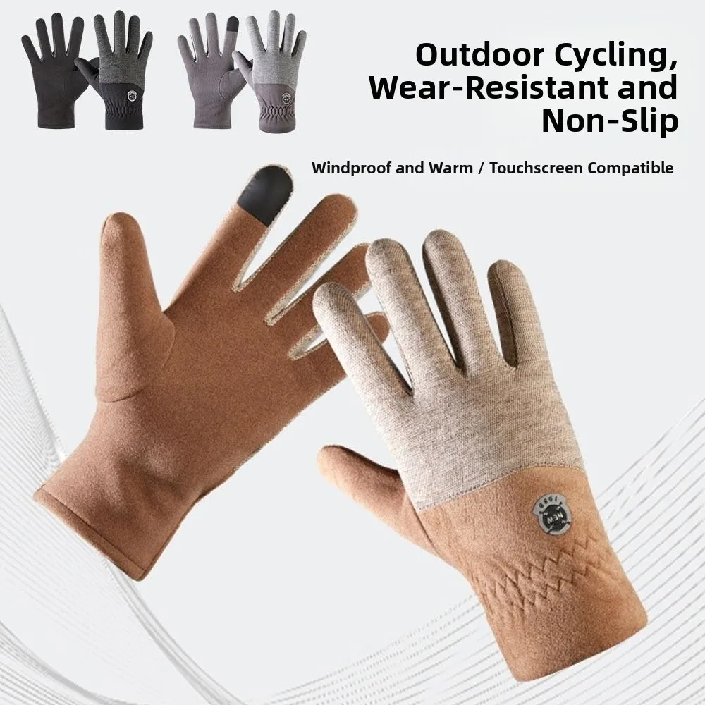 

Fashion Warm Snowboard Gloves Full Fingers Thickening Velvet Gloves Cycling Mittens Winter