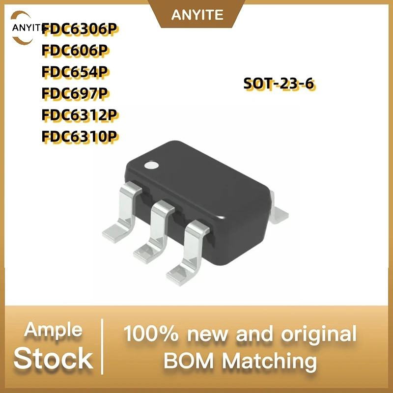 NEW  50PCS/lot  FDC6312P 312 FDC6306P 306 FDC654P 654 FDC697P 697 FDC6310P 310 FDC606P   SOT-6