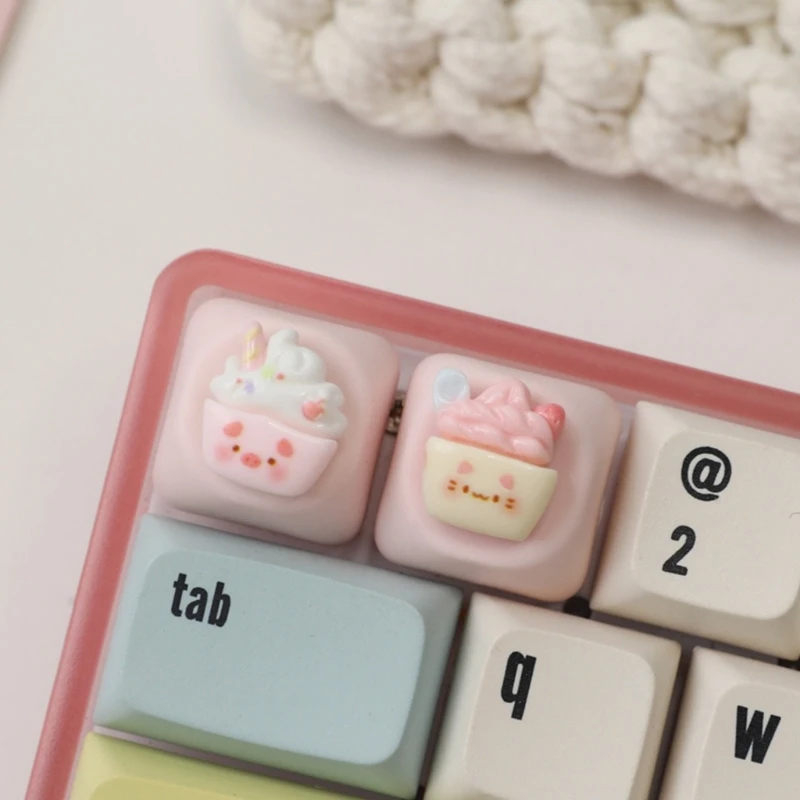 B2EF Cartoon Pig KeyCaps para teclados mecánicos encantadores resina esc keycap