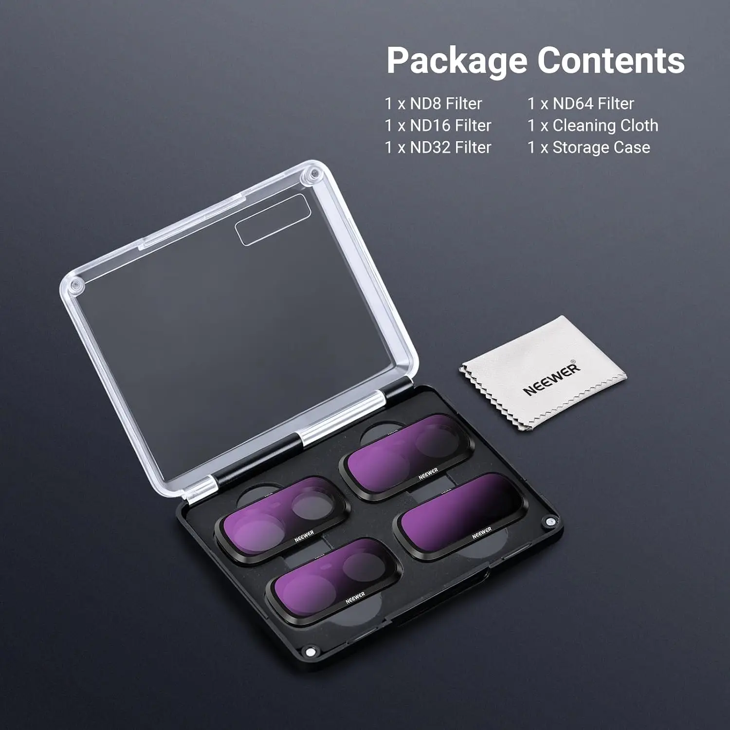 NEEWER ND-Filter-Set HD Neutraldichte-Filter Gimbal-Actionkamera-Objektivfilter Fotografie-Zubehör-Kit für Insta360 Luna Ultra – Detail 7