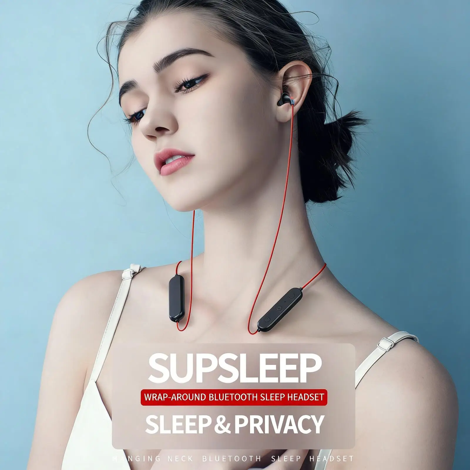 ASMR Sleep Bluetooth Headphones Neckband Long Battery Life Soft Comfortable Wear Soundproof Sleep Headset For Nap Music Relax
