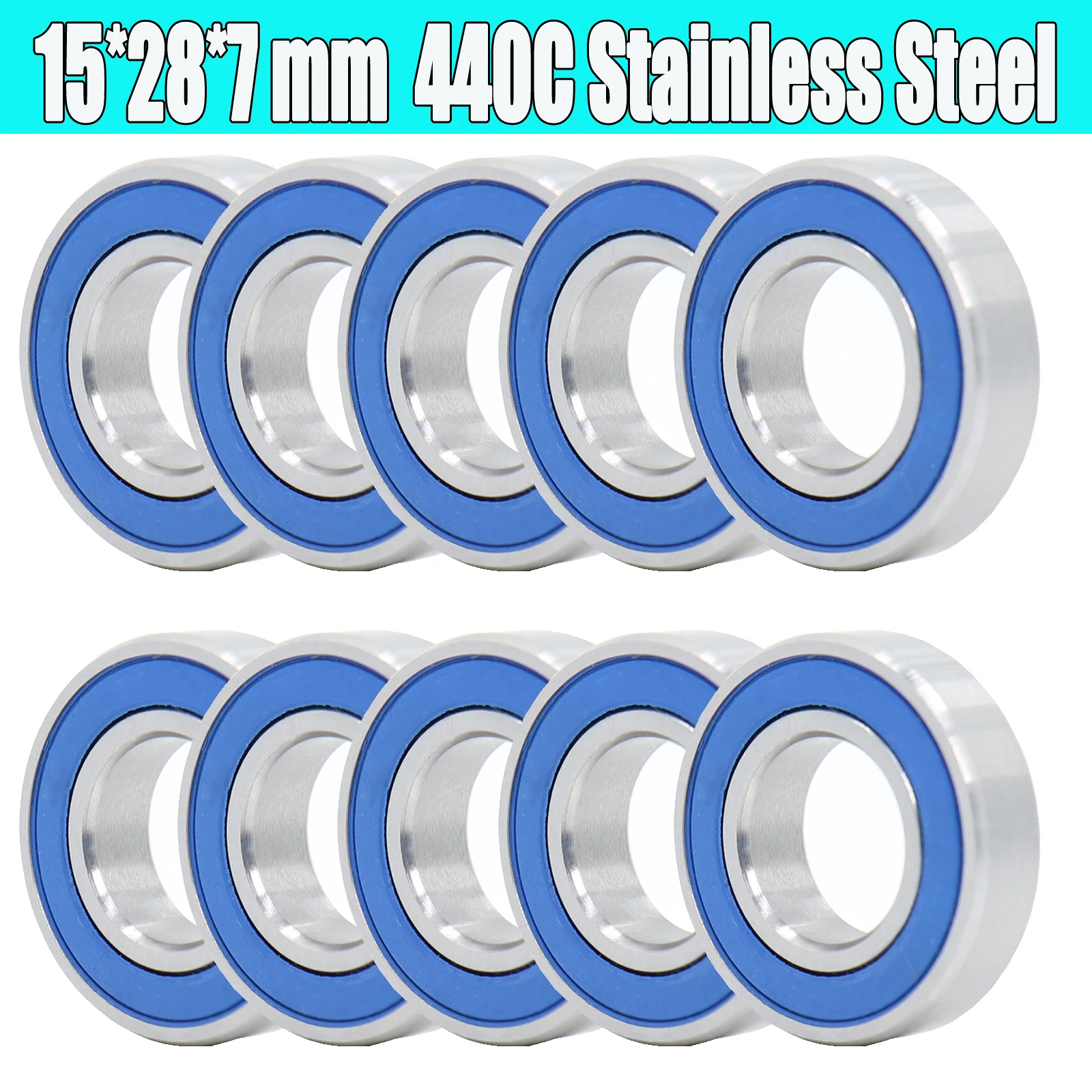 

10 шт. S6902RS подшипник 15*28*7 мм ABEC-3 440C нержавеющая сталь S 6902RS шарикоподшипники 6902 шарикоподшипник из нержавеющей стали